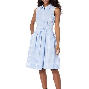Tommy Hilfiger Princeton Patch Button Down Dress Sleeveless BlueSZ 14 NWOT